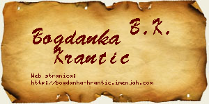 Bogdanka Krantić vizit kartica
